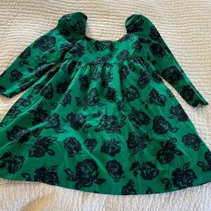 Janie and Jack Girls Dress size 12 Green Navy Floral Holiday Wicked
